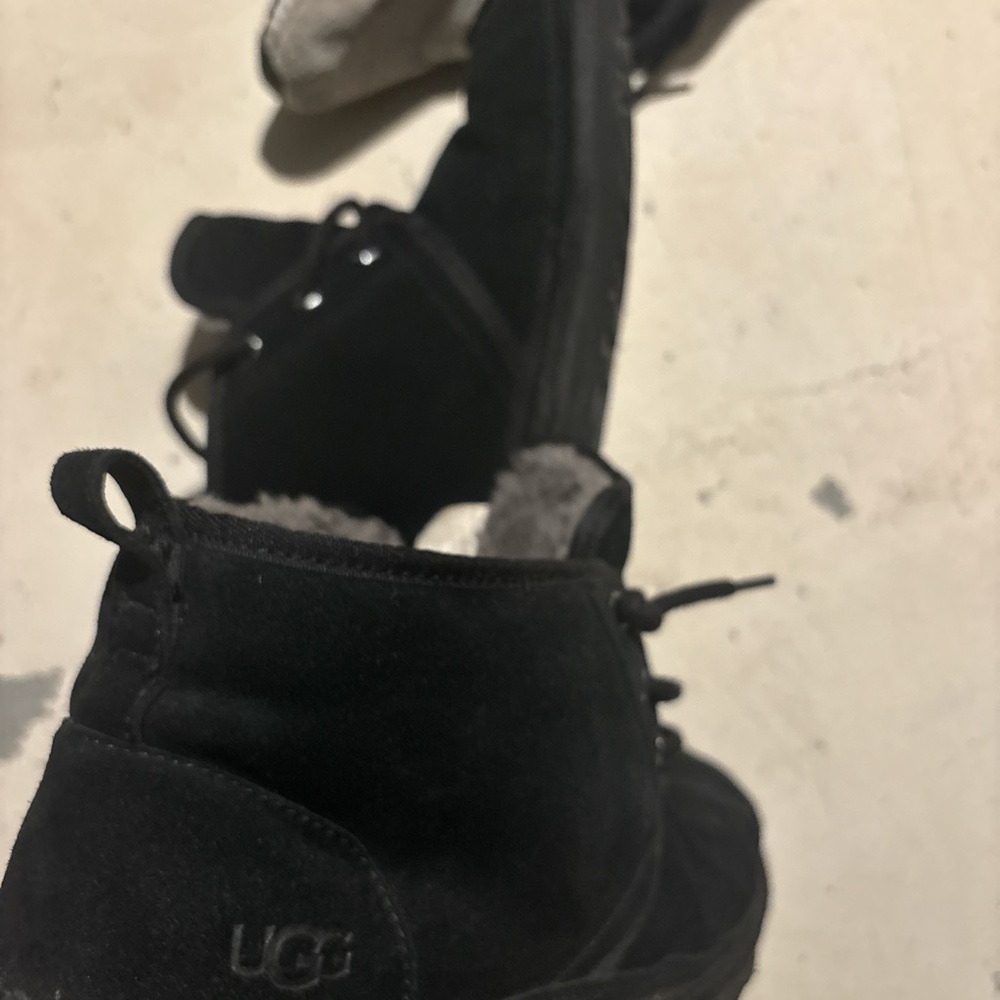 UGG Black Ankle Boots with Fur Lining